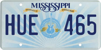 MS license plate HUE465