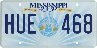 MS license plate HUE468