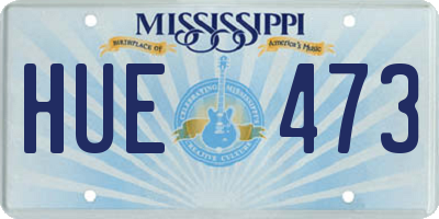 MS license plate HUE473