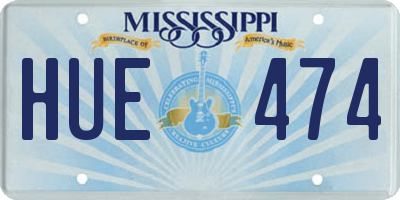 MS license plate HUE474