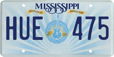 MS license plate HUE475