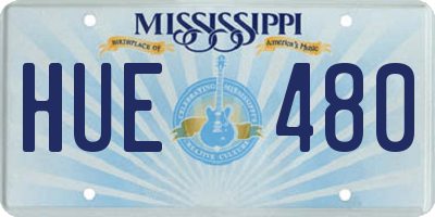 MS license plate HUE480