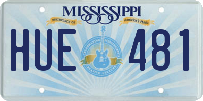 MS license plate HUE481