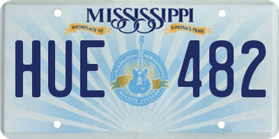 MS license plate HUE482