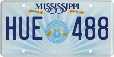 MS license plate HUE488