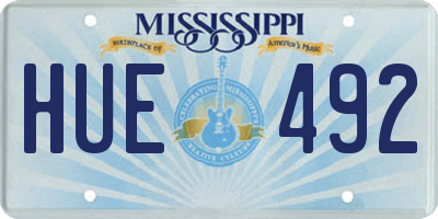 MS license plate HUE492