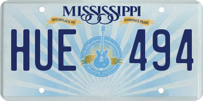 MS license plate HUE494