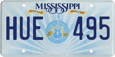 MS license plate HUE495
