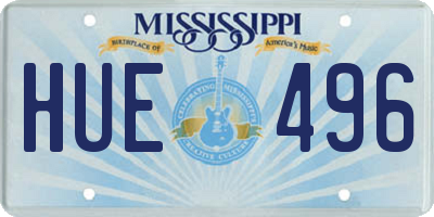 MS license plate HUE496