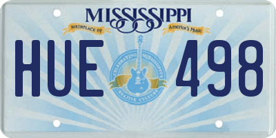 MS license plate HUE498