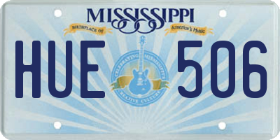 MS license plate HUE506