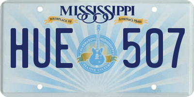 MS license plate HUE507