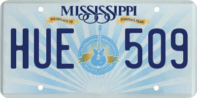 MS license plate HUE509