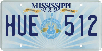 MS license plate HUE512