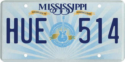 MS license plate HUE514