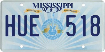 MS license plate HUE518