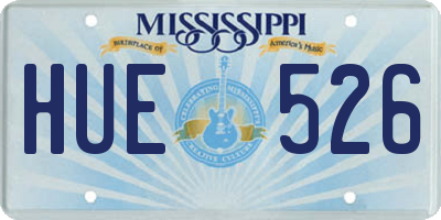 MS license plate HUE526
