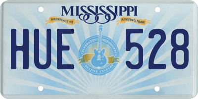 MS license plate HUE528