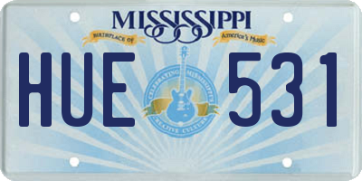 MS license plate HUE531
