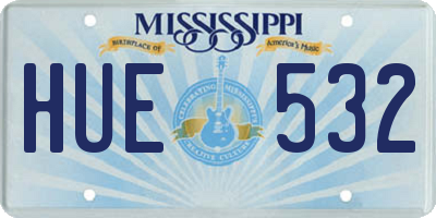 MS license plate HUE532