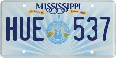 MS license plate HUE537