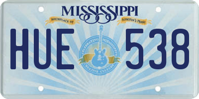 MS license plate HUE538