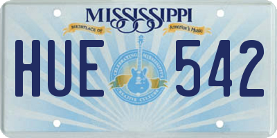 MS license plate HUE542