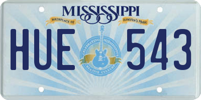 MS license plate HUE543