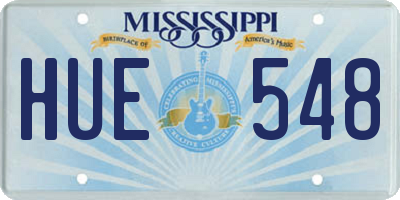 MS license plate HUE548
