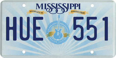 MS license plate HUE551