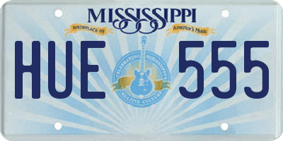 MS license plate HUE555
