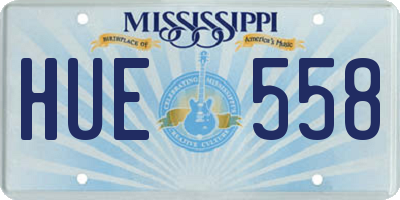 MS license plate HUE558