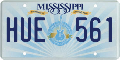 MS license plate HUE561