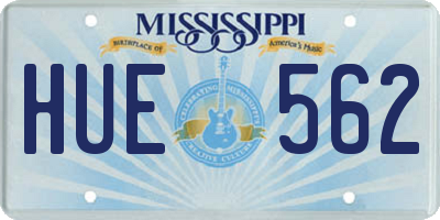 MS license plate HUE562