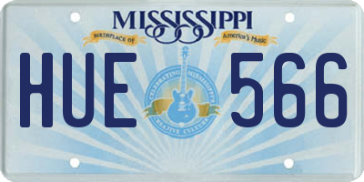 MS license plate HUE566