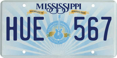 MS license plate HUE567