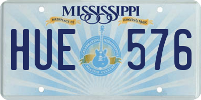 MS license plate HUE576