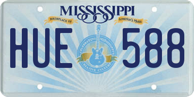 MS license plate HUE588