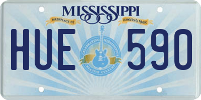 MS license plate HUE590