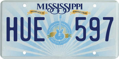 MS license plate HUE597