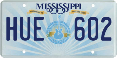 MS license plate HUE602