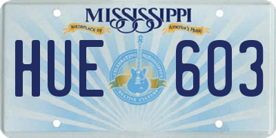 MS license plate HUE603