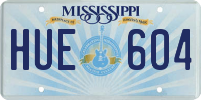 MS license plate HUE604