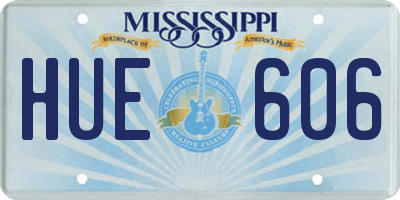 MS license plate HUE606