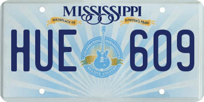MS license plate HUE609
