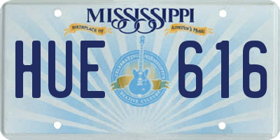 MS license plate HUE616
