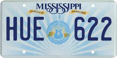MS license plate HUE622