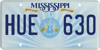 MS license plate HUE630