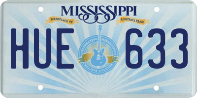 MS license plate HUE633