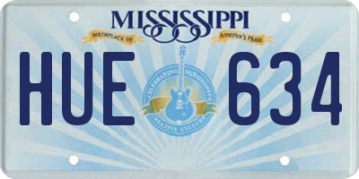 MS license plate HUE634